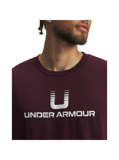 T-shirt Under Armour HWT U LOGO SS Uomo - Bordeaux