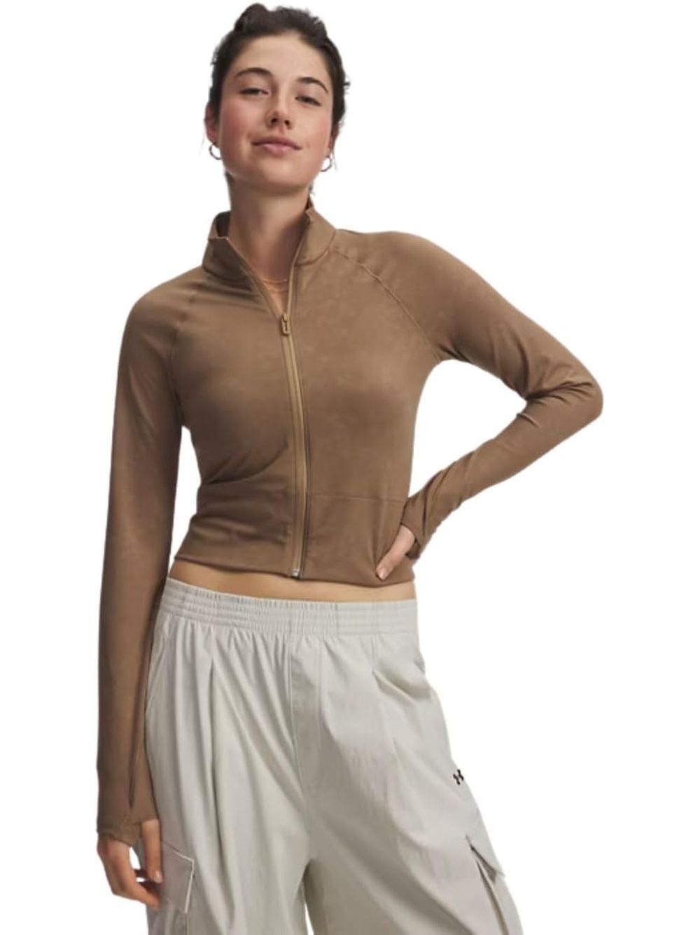 Felpa Under Armour MERIDIAN SUEDE FZ Donna - Beige