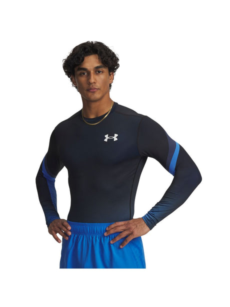 T-shirt Under Armour HEATGEAR SUB CREW LS Uomo - Blu