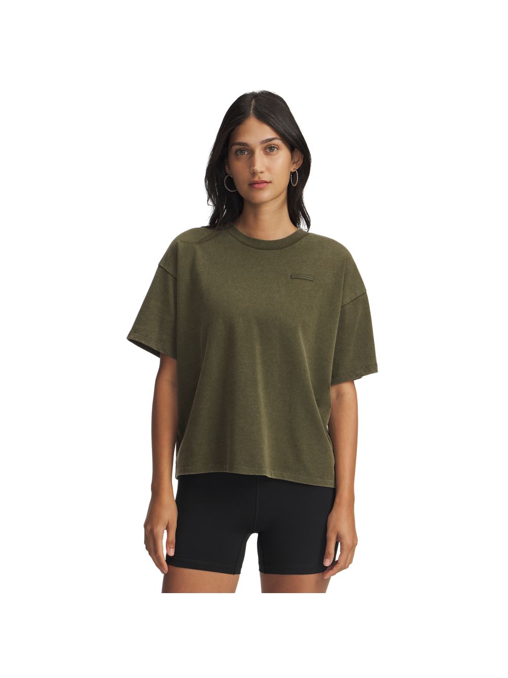 T-shirt Under Armour HWT BOXY WASH SS Donna - Verde