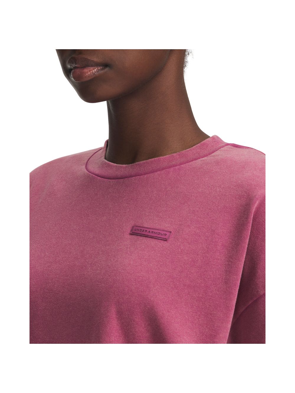 T-shirt Under Armour HWT BOXY WASH SS Donna - Fuxia