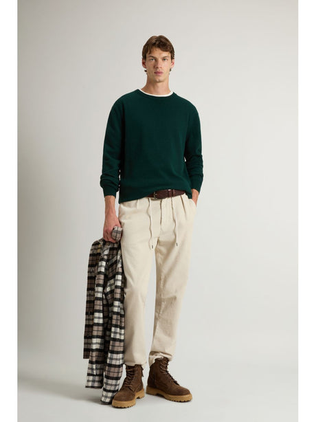 Pullover Woolrich LAMBSWOOL CREWNECK Uomo - Verde