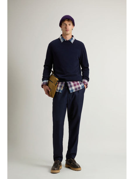 Pullover Woolrich LAMBSWOOL CREWNECK Uomo - Blu