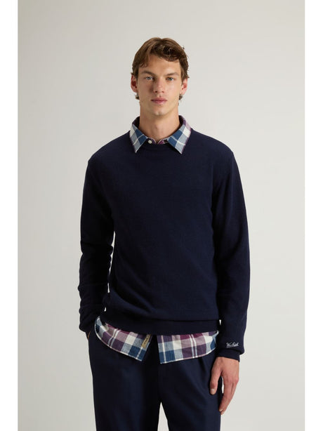 Pullover Woolrich LAMBSWOOL CREWNECK Uomo - Blu