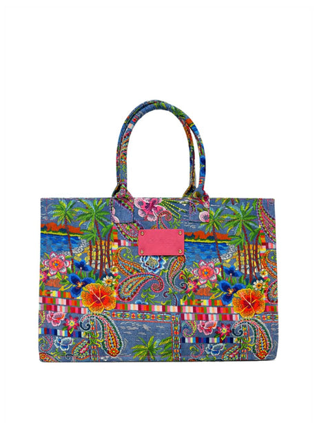 Borsa Mare 4giveness BIG SAINT TROPEZ DENIM MEXICAN Donna - Multicolore