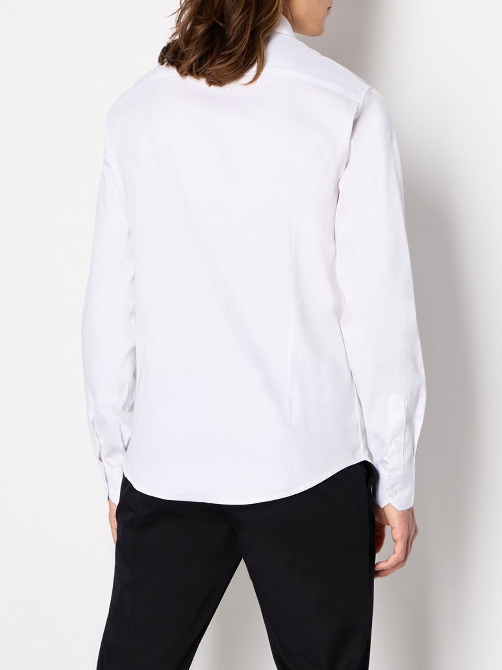 Camicia Armani slim fit in satin stretch Uomo - Bianco