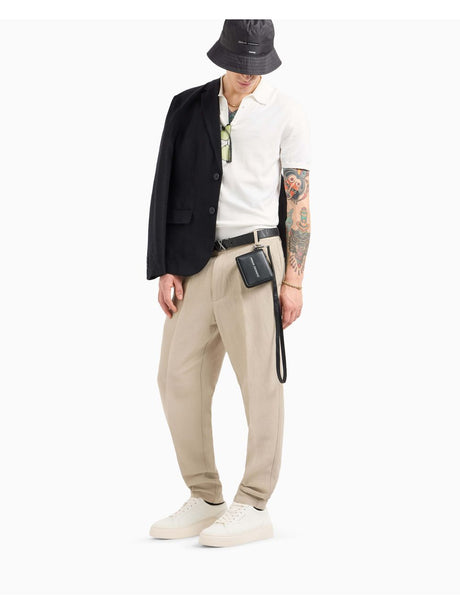 Polo Armani in piquet con dettagli a contrasto Uomo - Bianco