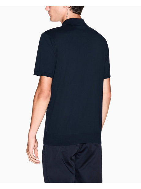 Polo Armani in piquet con dettagli a contrasto Uomo - Navy