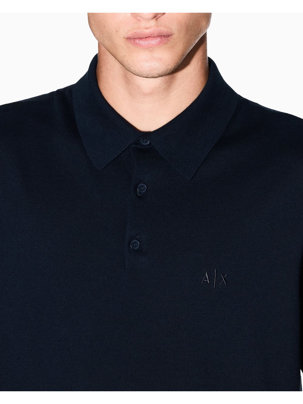 Polo Armani in piquet con dettagli a contrasto Uomo - Navy