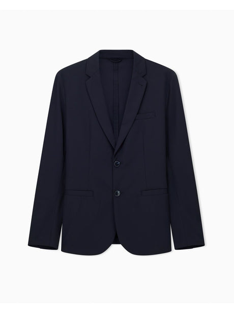 Giubbino Armani monopetto in twill ultra stretch Uomo - Navy