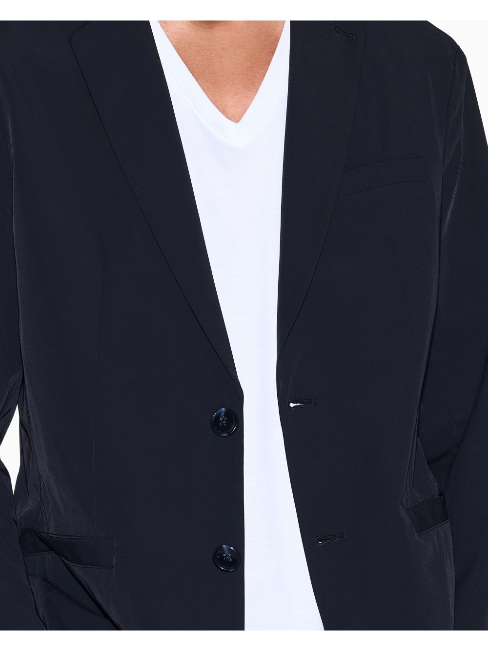 Giubbino Armani monopetto in twill ultra stretch Uomo - Navy