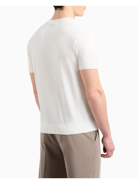 Pullover Armani in maglia di cotone organico Uomo - Bianco