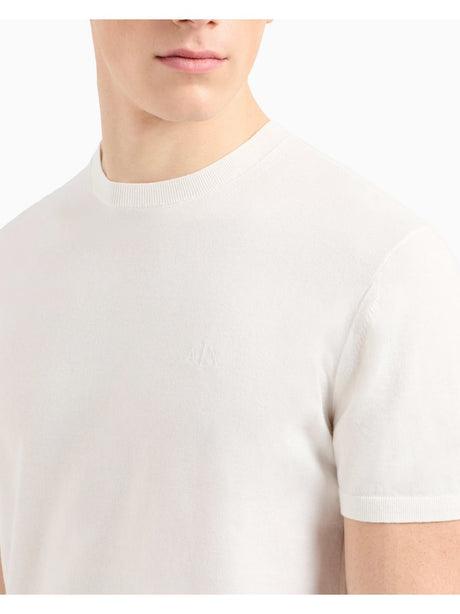 Pullover Armani in maglia di cotone organico Uomo - Bianco