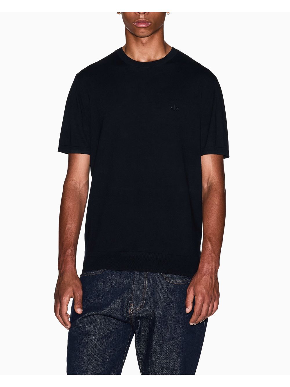 Pullover Armani in maglia di cotone organico Uomo - Nero