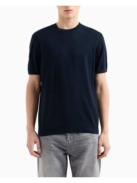 Pullover Armani in maglia di cotone organico Uomo - Navy