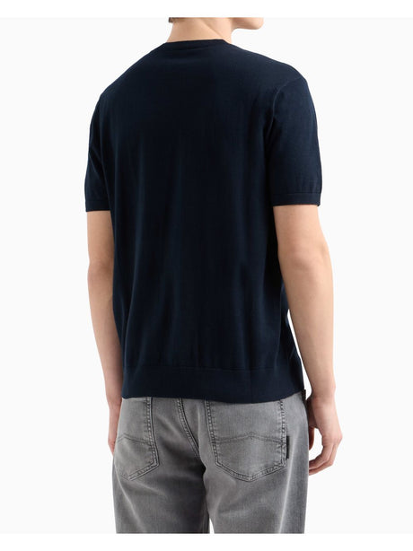 Pullover Armani in maglia di cotone organico Uomo - Navy