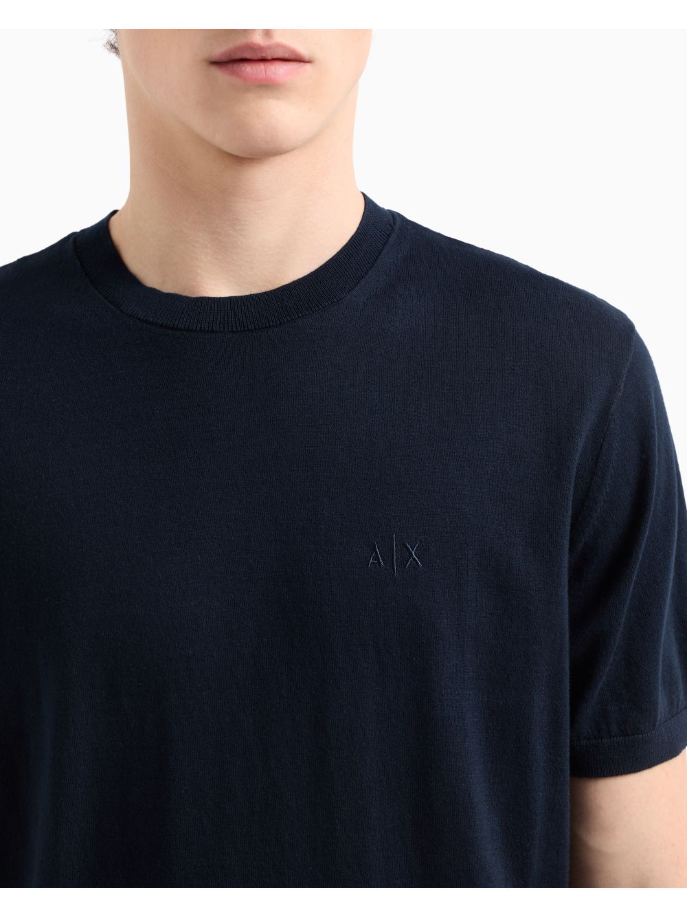 Pullover Armani in maglia di cotone organico Uomo - Navy