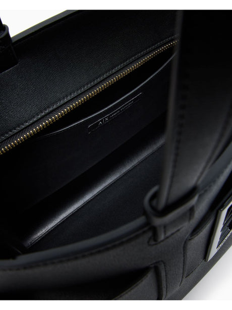 Borsa Armani con doppi manici e tracolla Donna - Nero