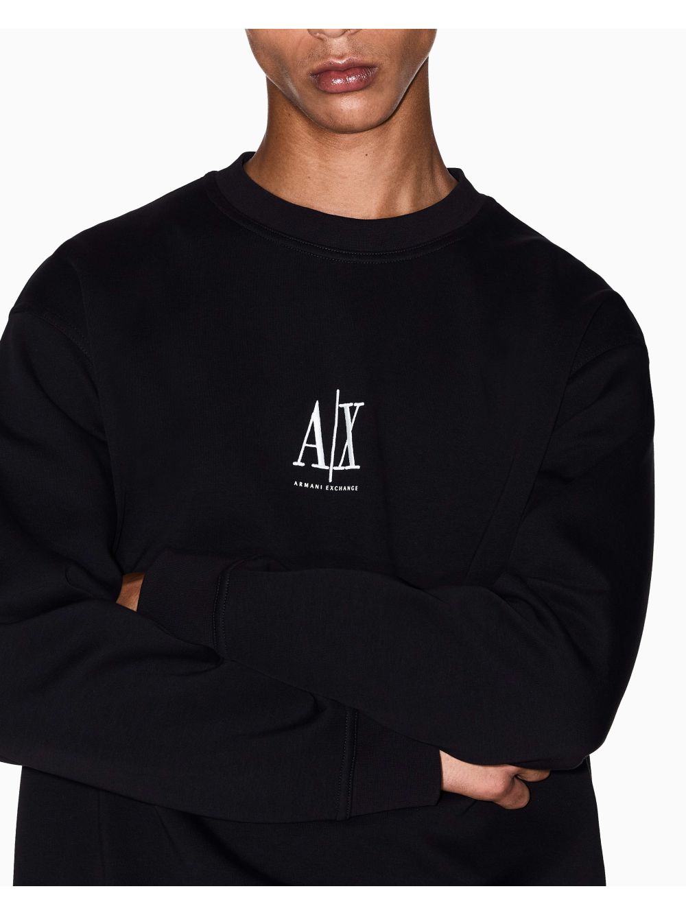 Felpa Armani girocollo in cotone Uomo - Nero