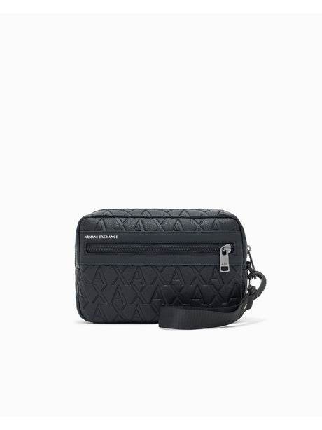 Beauty Case Armani with allover embossed logo Uomo - Nero