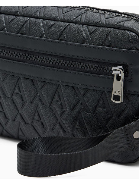 Beauty Case Armani with allover embossed logo Uomo - Nero