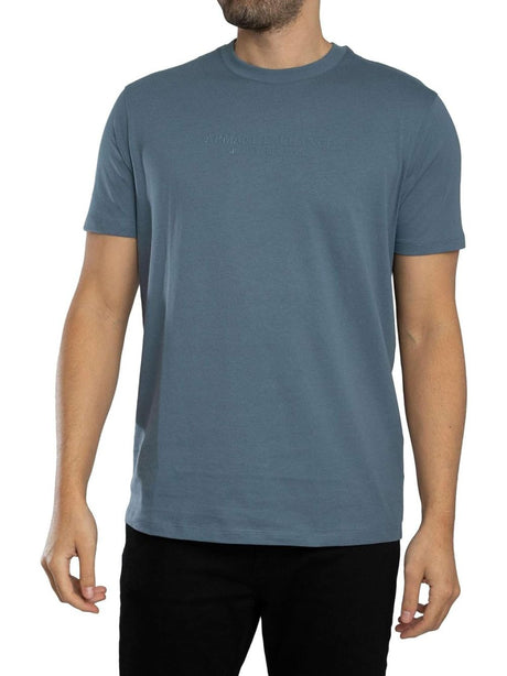 T-shirt Armani Regular Fit in Jersey di Cotone Uomo - Celeste