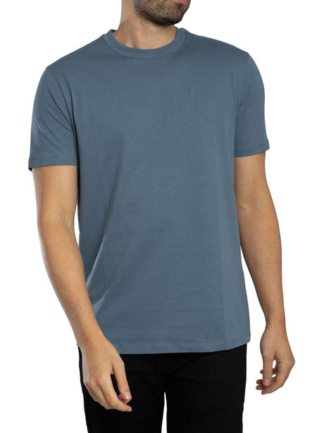 T-shirt Armani Regular Fit in Jersey di Cotone Uomo - Celeste