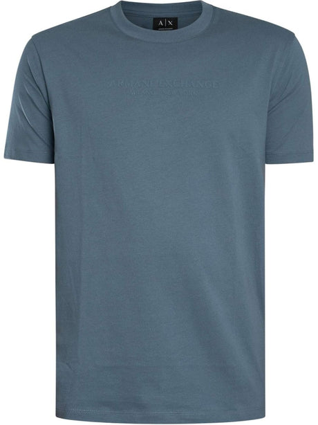 T-shirt Armani Regular Fit in Jersey di Cotone Uomo - Celeste