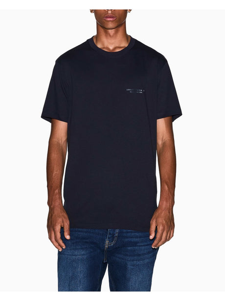 T-shirt Armani Regular Fit in Jersey di Cotone Uomo - Navy