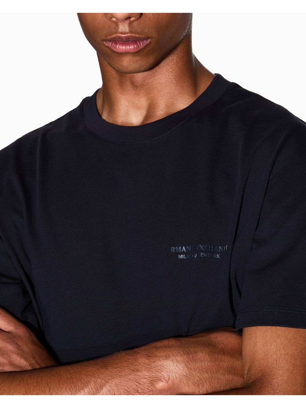 T-shirt Armani Regular Fit in Jersey di Cotone Uomo - Navy