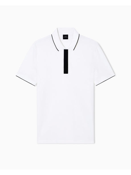 Polo Armani slim fit con inserto sui bottoni Uomo - Bianco