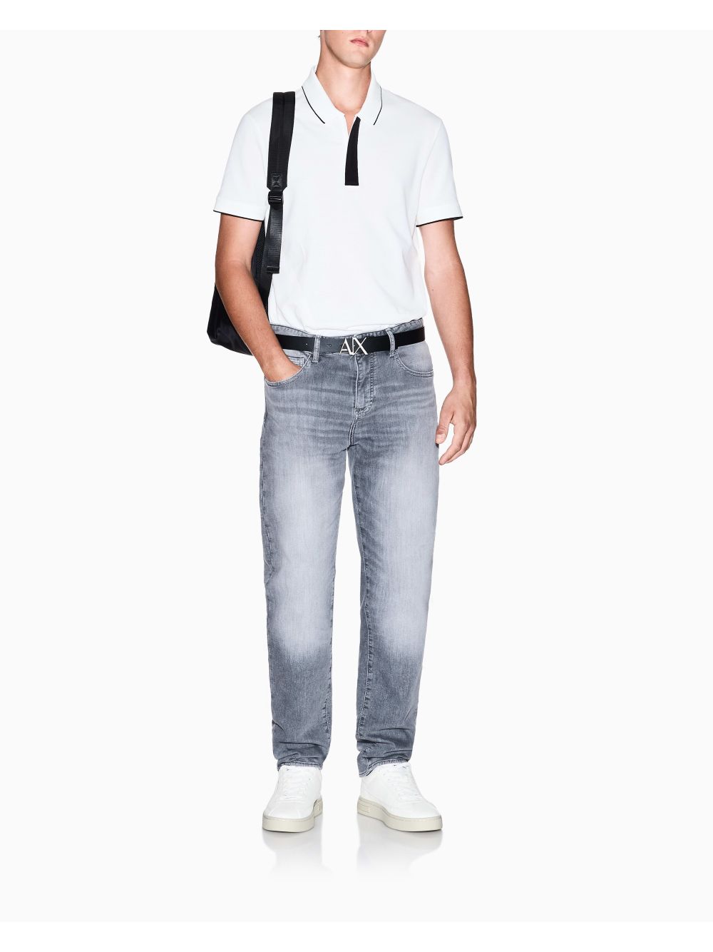 Polo Armani slim fit con inserto sui bottoni Uomo - Bianco