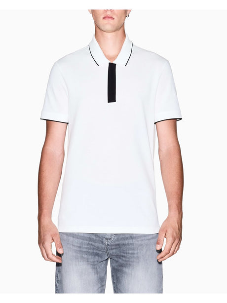 Polo Armani slim fit con inserto sui bottoni Uomo - Bianco
