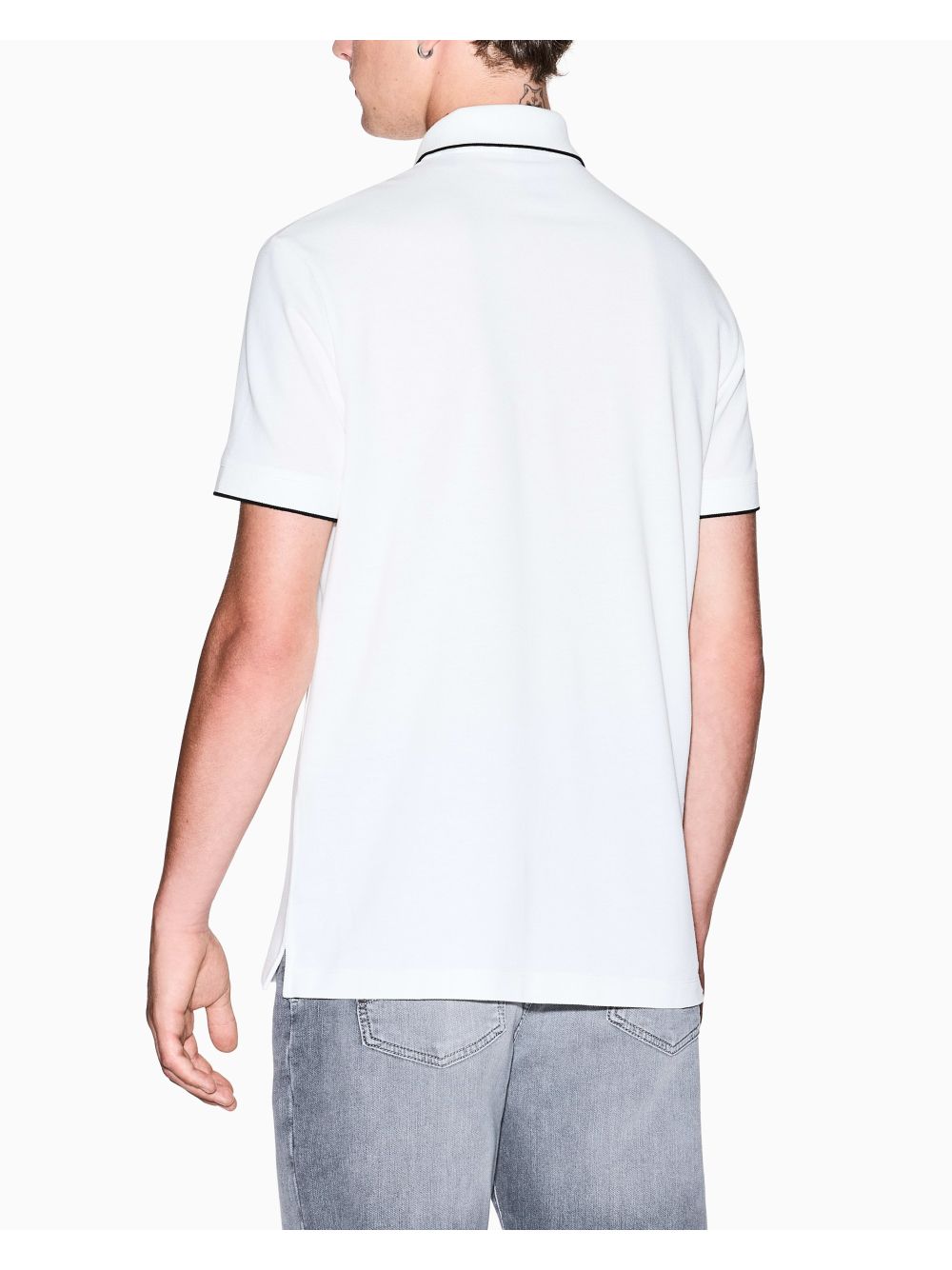 Polo Armani slim fit con inserto sui bottoni Uomo - Bianco