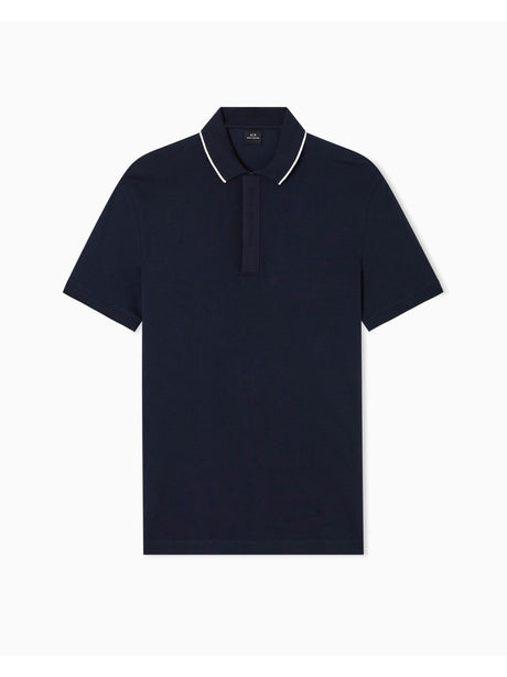 Polo Armani slim fit con inserto sui bottoni Uomo - Navy