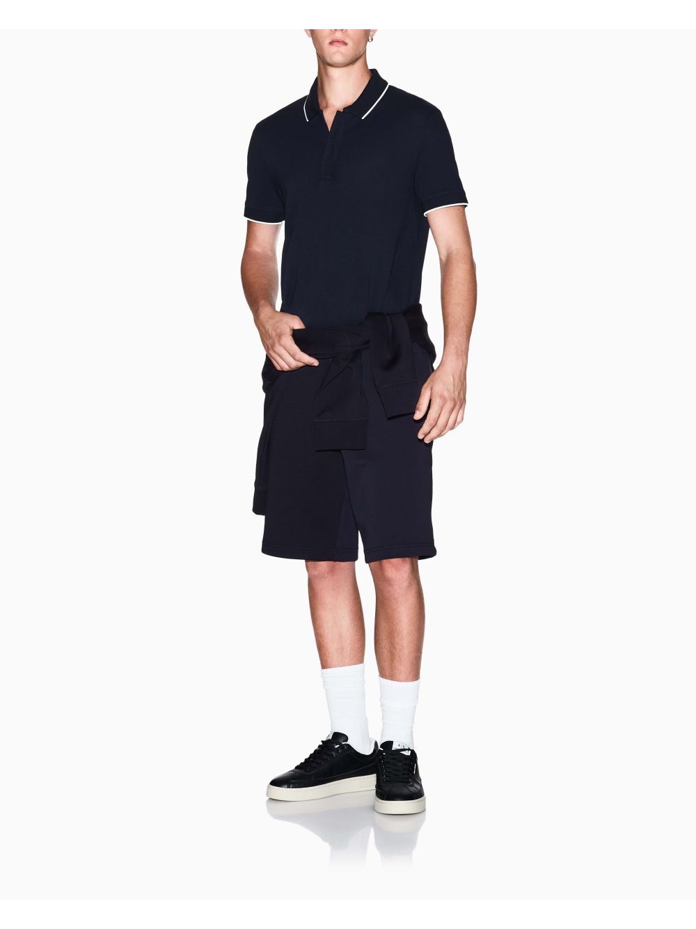Polo Armani slim fit con inserto sui bottoni Uomo - Navy