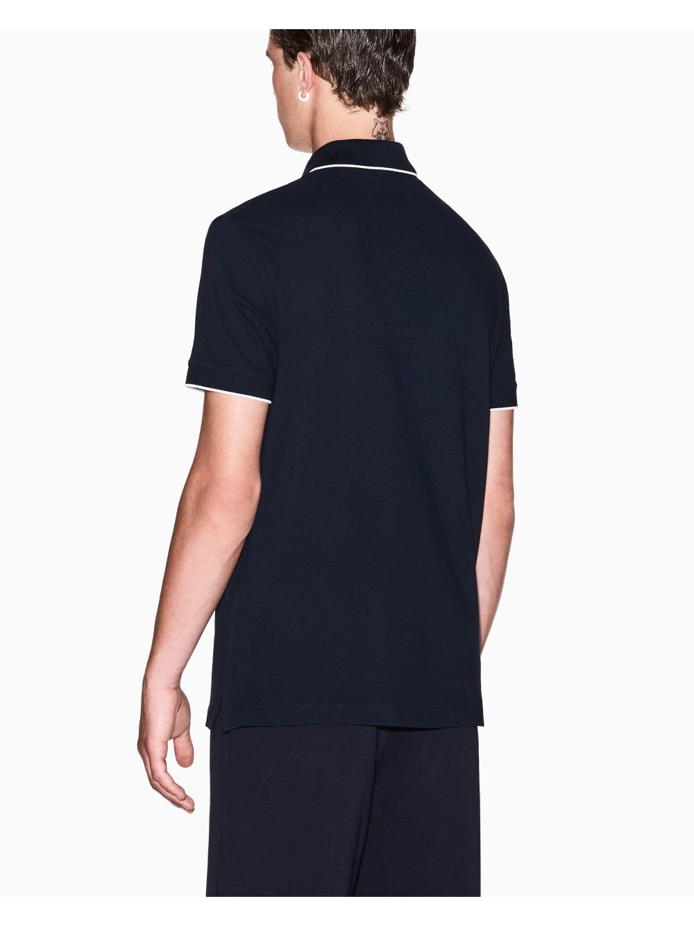 Polo Armani slim fit con inserto sui bottoni Uomo - Navy