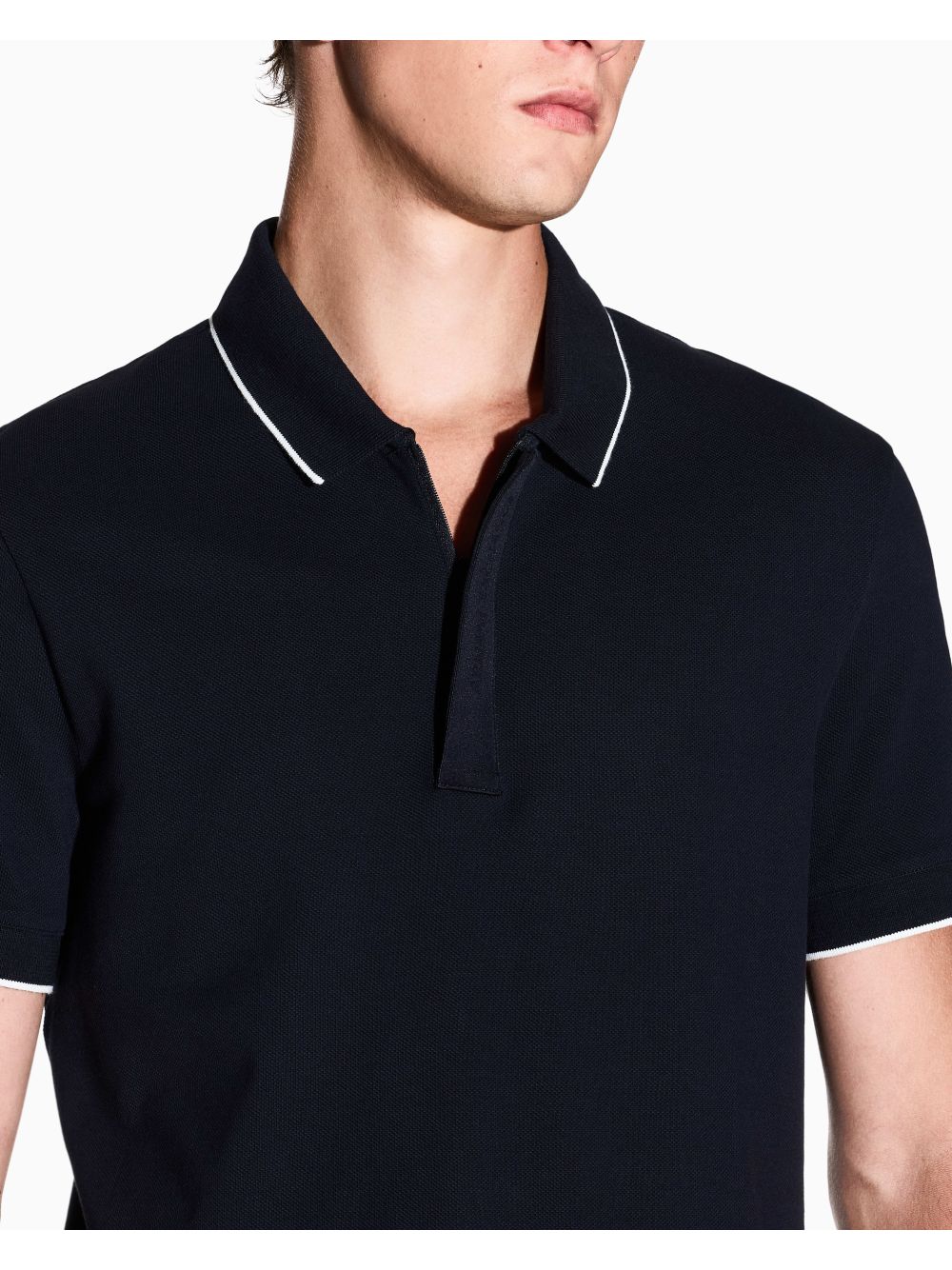 Polo Armani slim fit con inserto sui bottoni Uomo - Navy