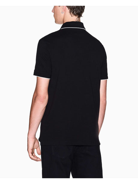Polo Armani slim fit con inserto sui bottoni Uomo - Nero