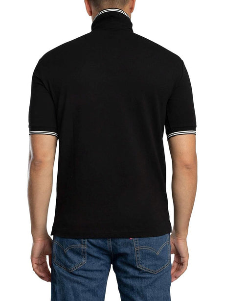 Polo Armani in Piquet Stretch con profili a contrasto Uomo - Nero