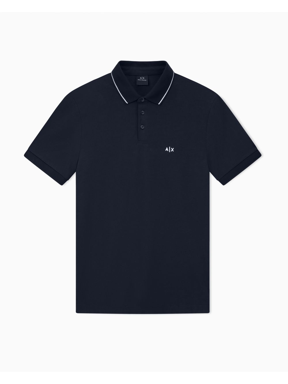 Polo Armani slim fit con logo e piping Uomo - Navy