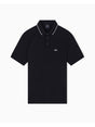 Polo Armani slim fit con logo e piping Uomo - Nero