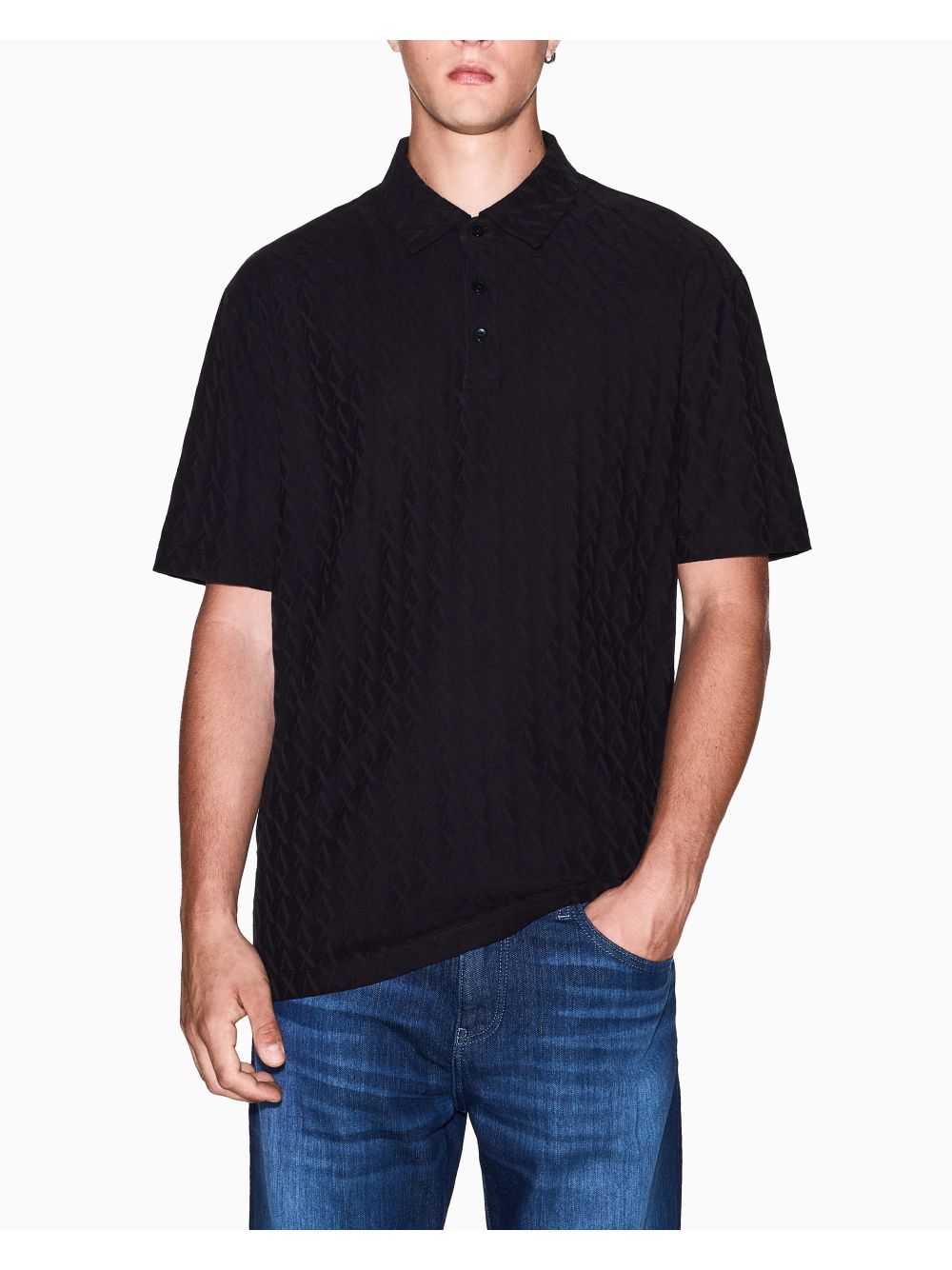 Polo Armani regular fit in cotone mercerizzato Uomo - Nero