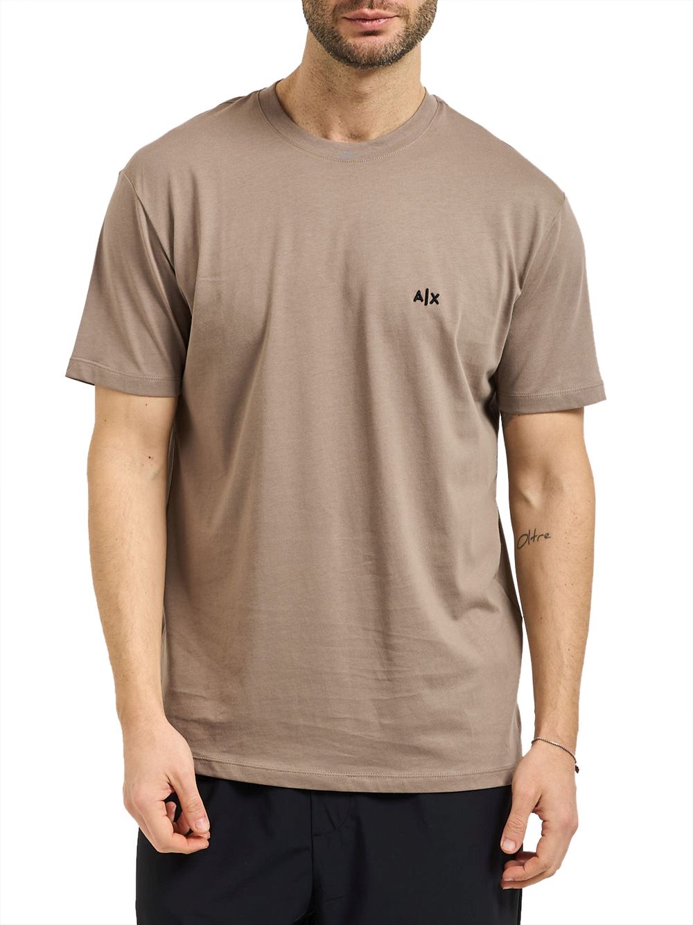 T-shirt Armani Regular Fit in Jersey di Cotone Uomo - Marrone