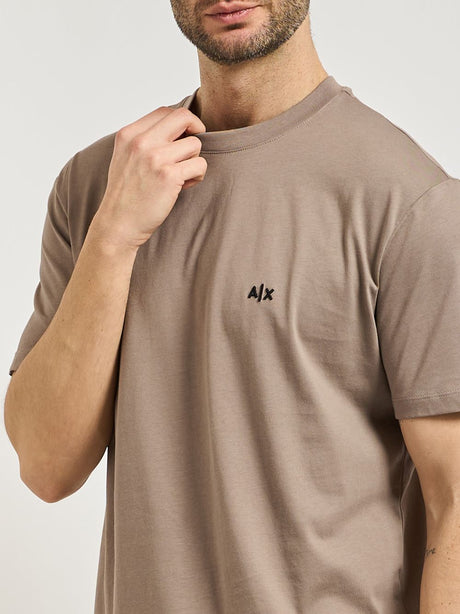 T-shirt Armani Regular Fit in Jersey di Cotone Uomo - Marrone