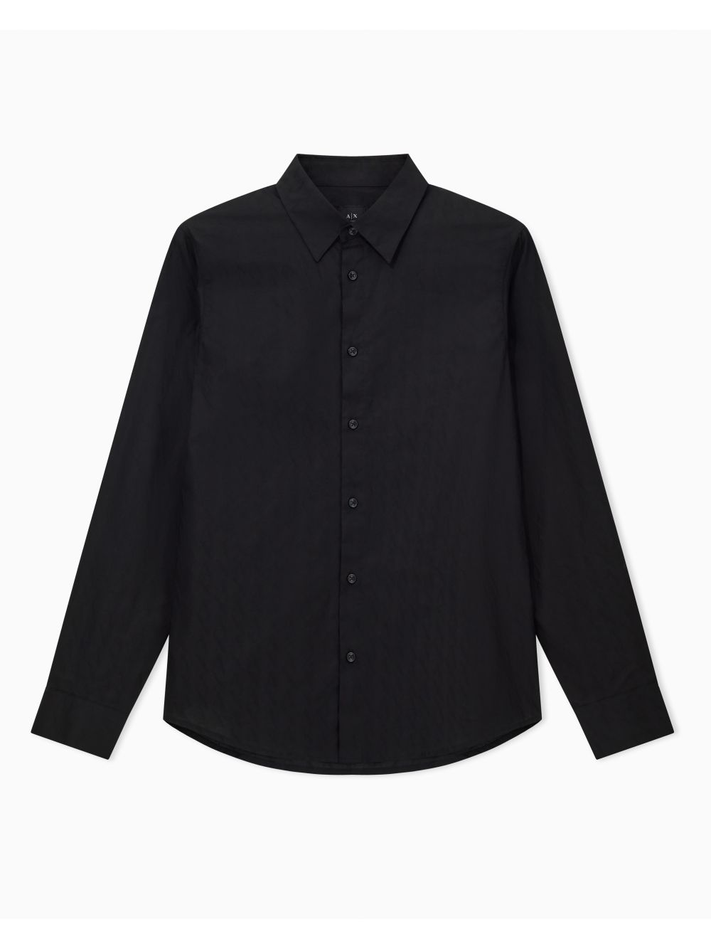 Camicia Armani regular fit in cotone jacquard Uomo - Nero