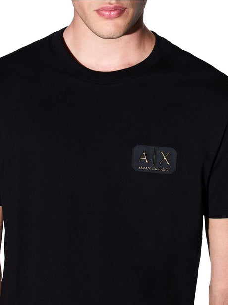 T-shirt Armani Regular Fit con patch logo Uomo - Nero