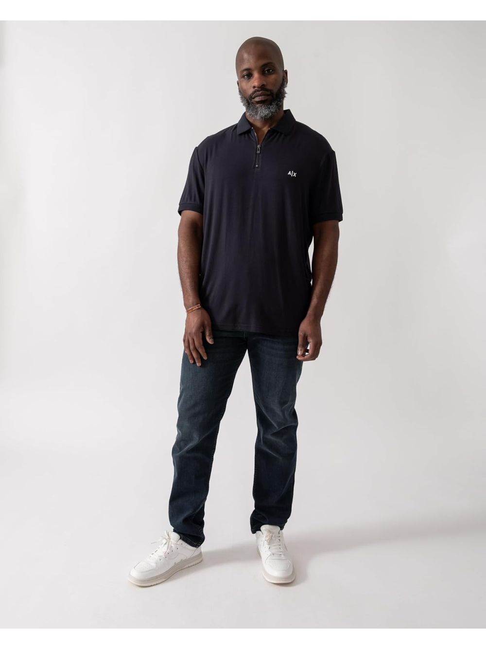 Polo Armani in tessuto tecnico Uomo - Navy