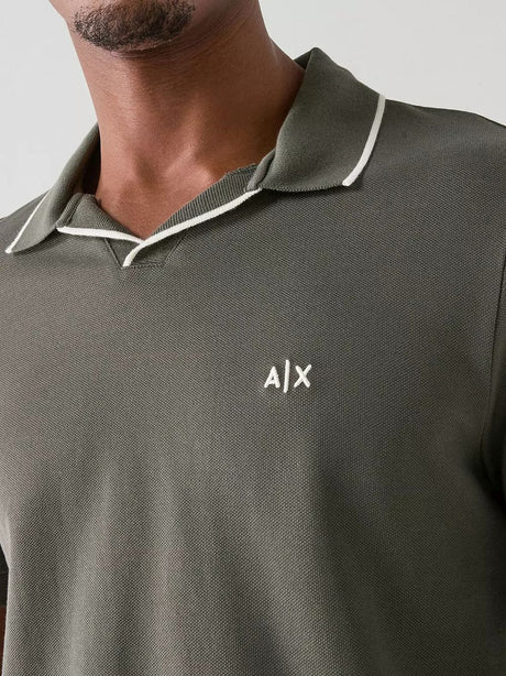 Polo Armani Classica in Piqué di Cotone Traspirante Uomo - Verde