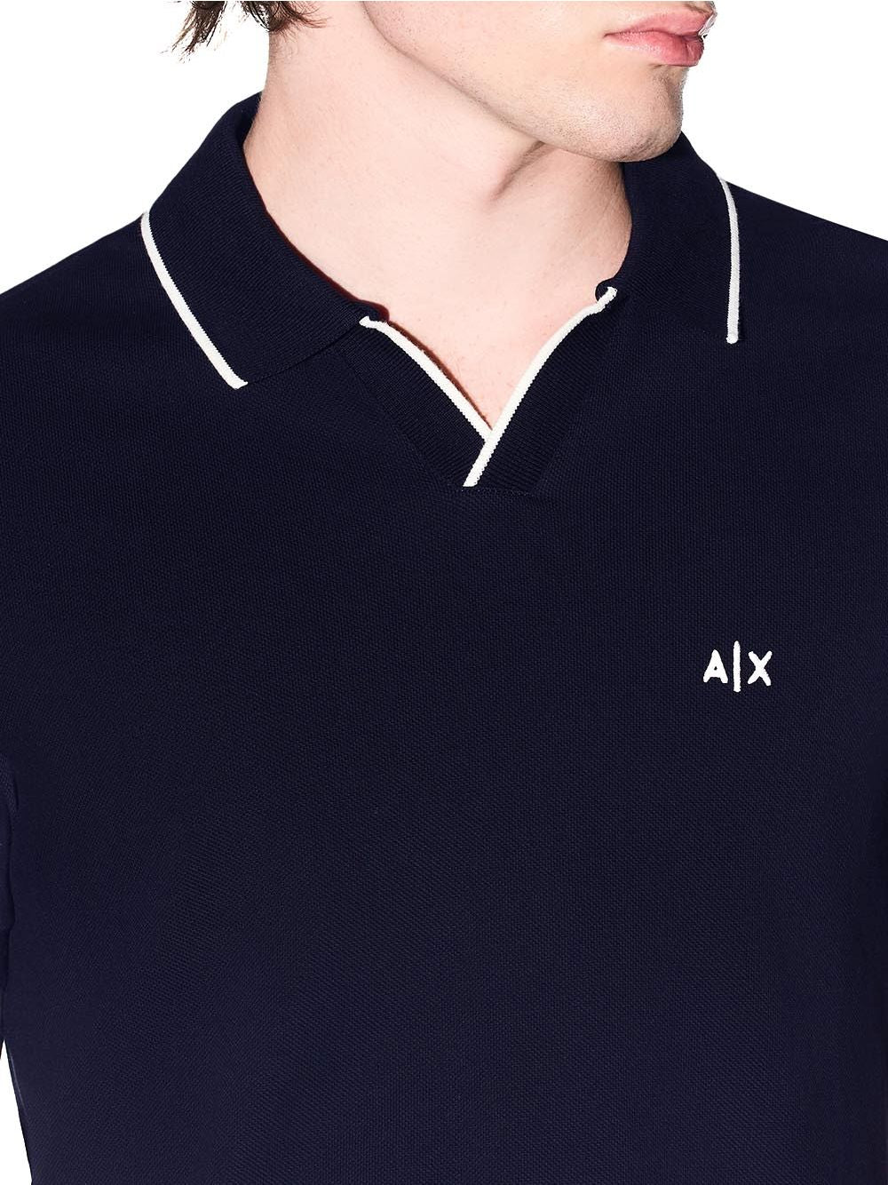 Polo Armani Classica in Piqué di Cotone Traspirante Uomo - Navy